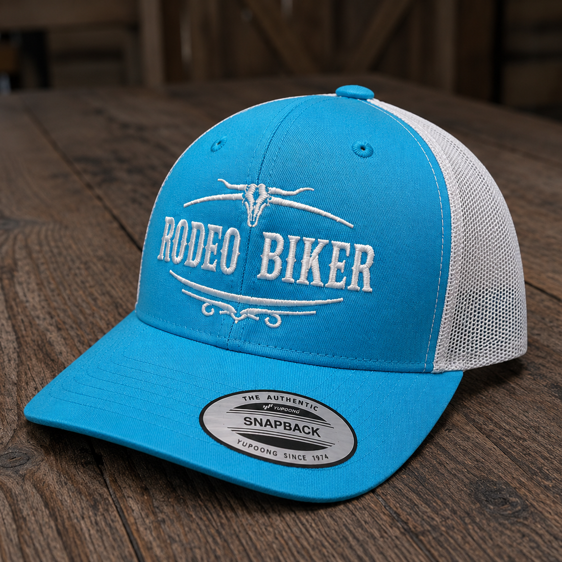 Image of Original Aqua Rodeo Biker Cap