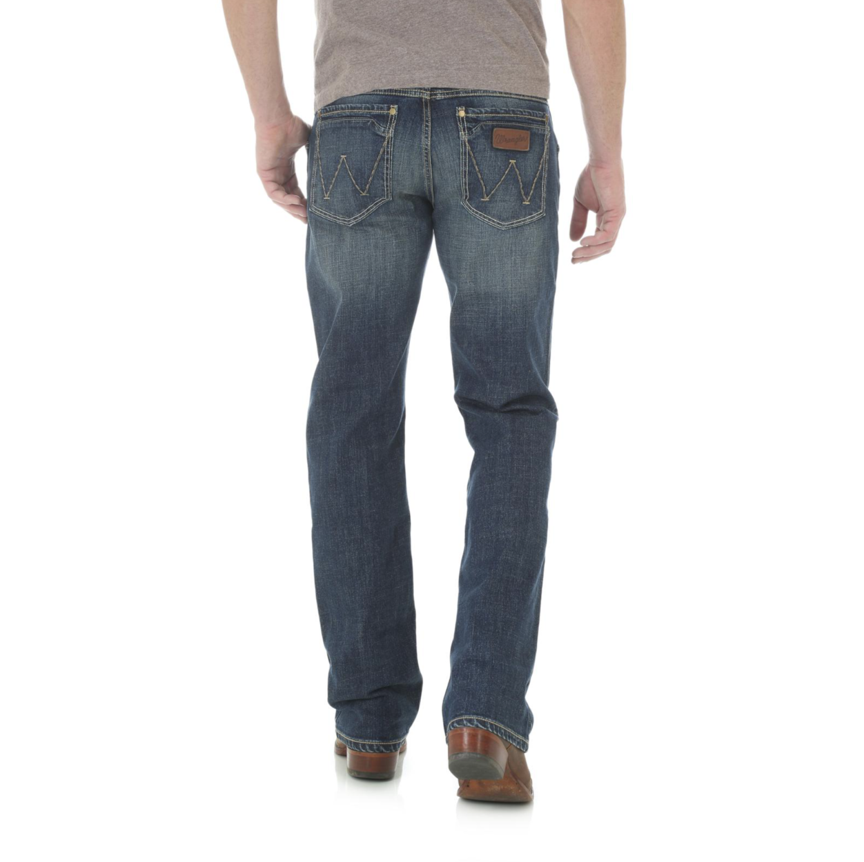 Image of Person wearing blue jeans on a white background