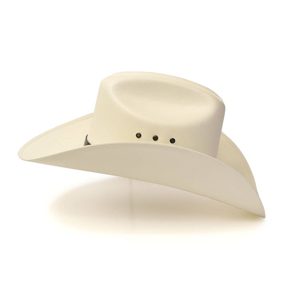 Image of Western Cattleman Straw Cowboy Hat with Silver Concho Band