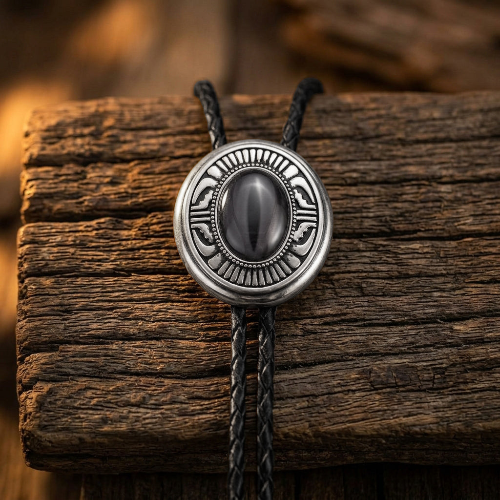 Image of Black Onyx Style Western Bolo Tie