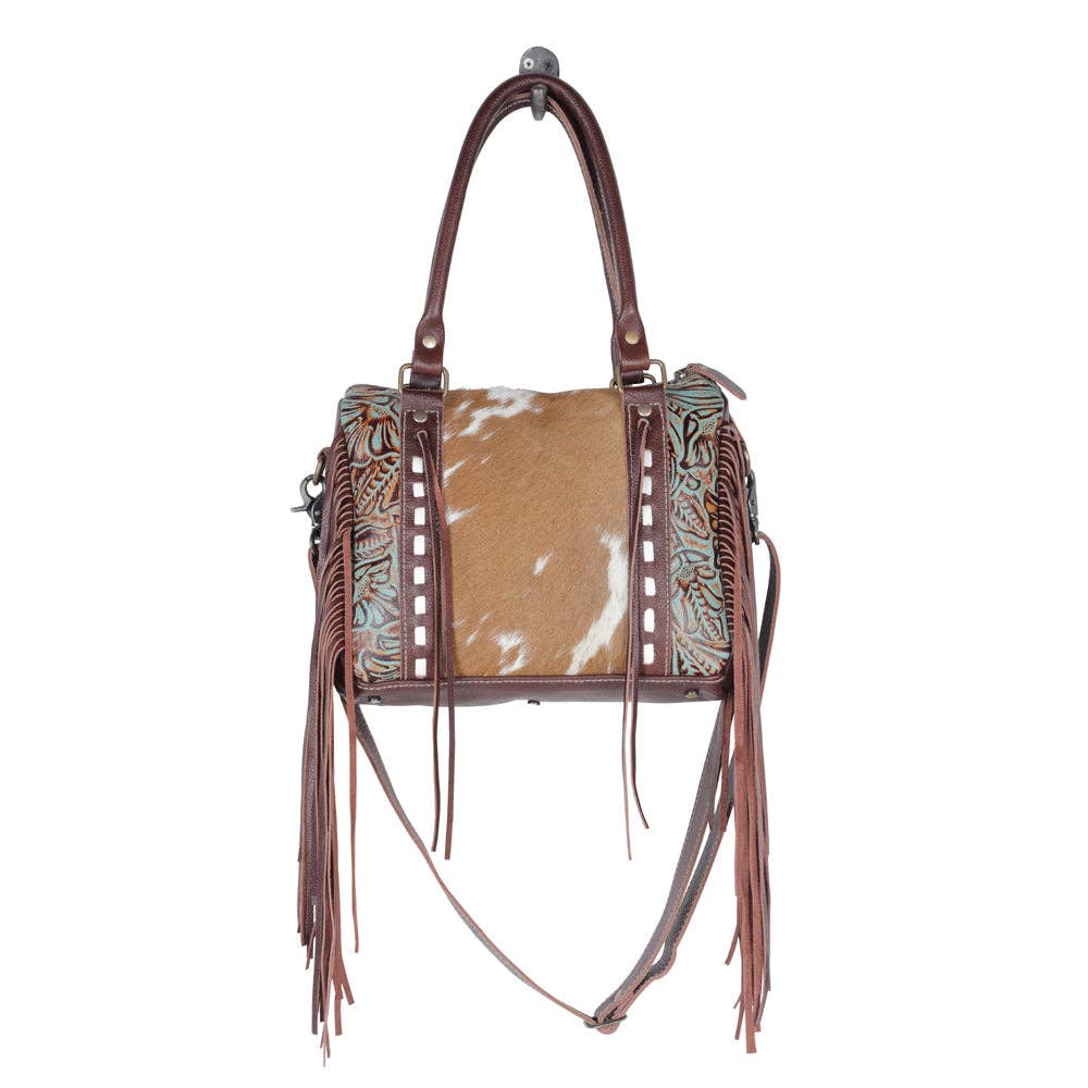Image of Hair-On Leather Western Fringe Tote Bag