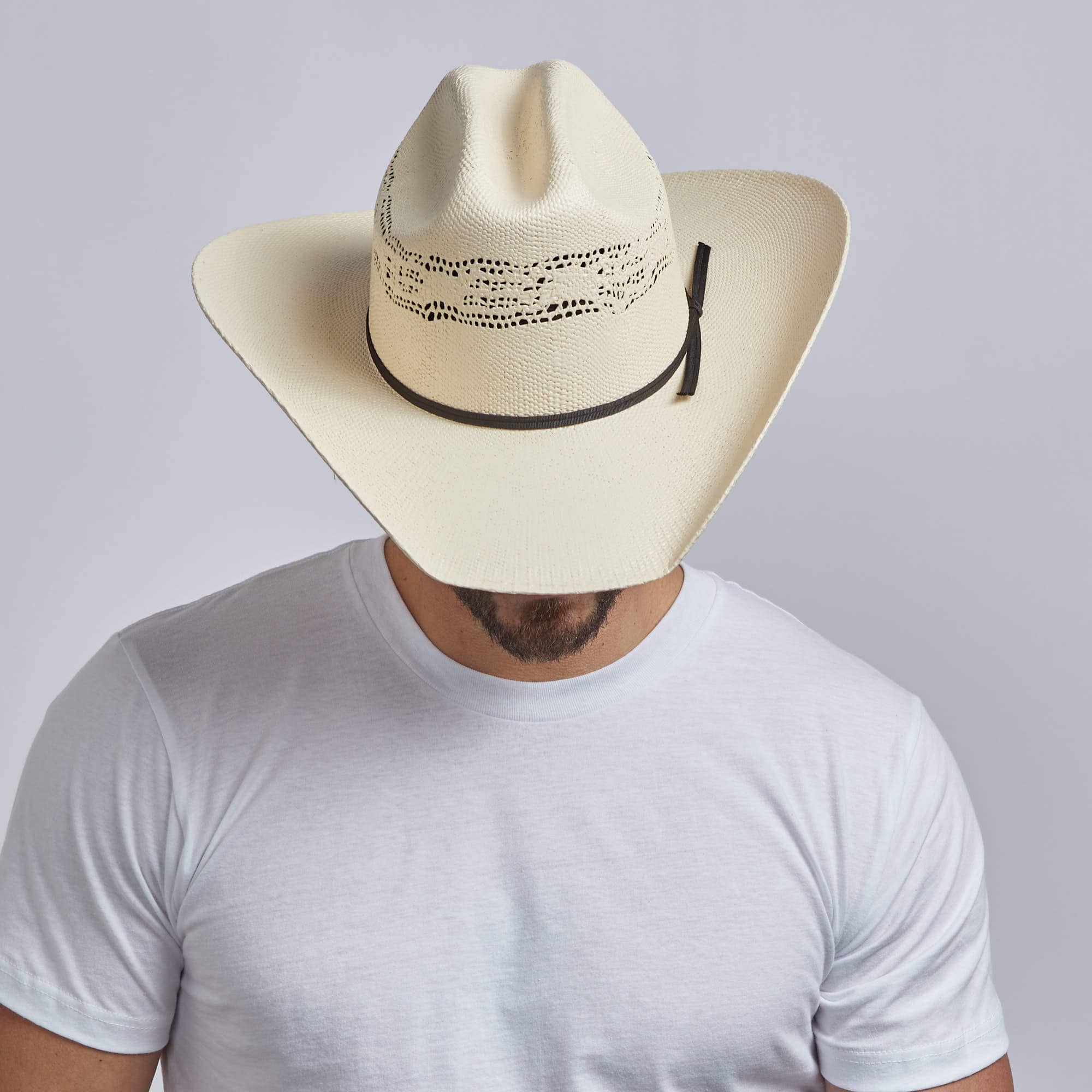 Image of Chapeau de cowboy en paille Bangora, forme roper