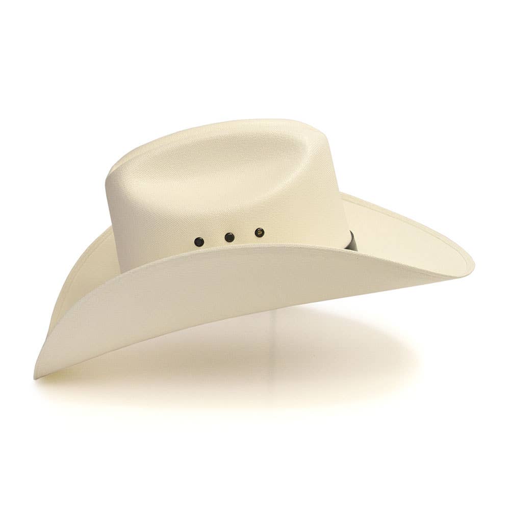Image of Western Cattleman Straw Cowboy Hat with Silver Concho Band