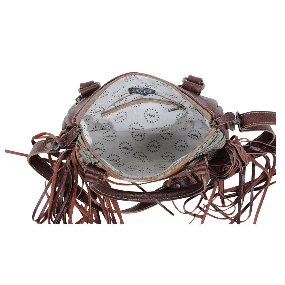 Image of Hair-On Leather Western Fringe Tote Bag