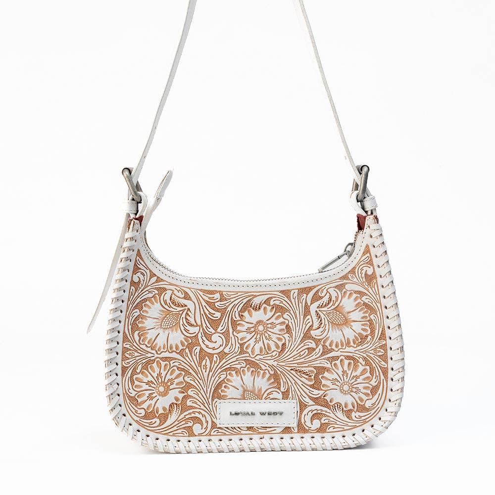 Image of Sac à bandoulière en cuir travaillé à la main