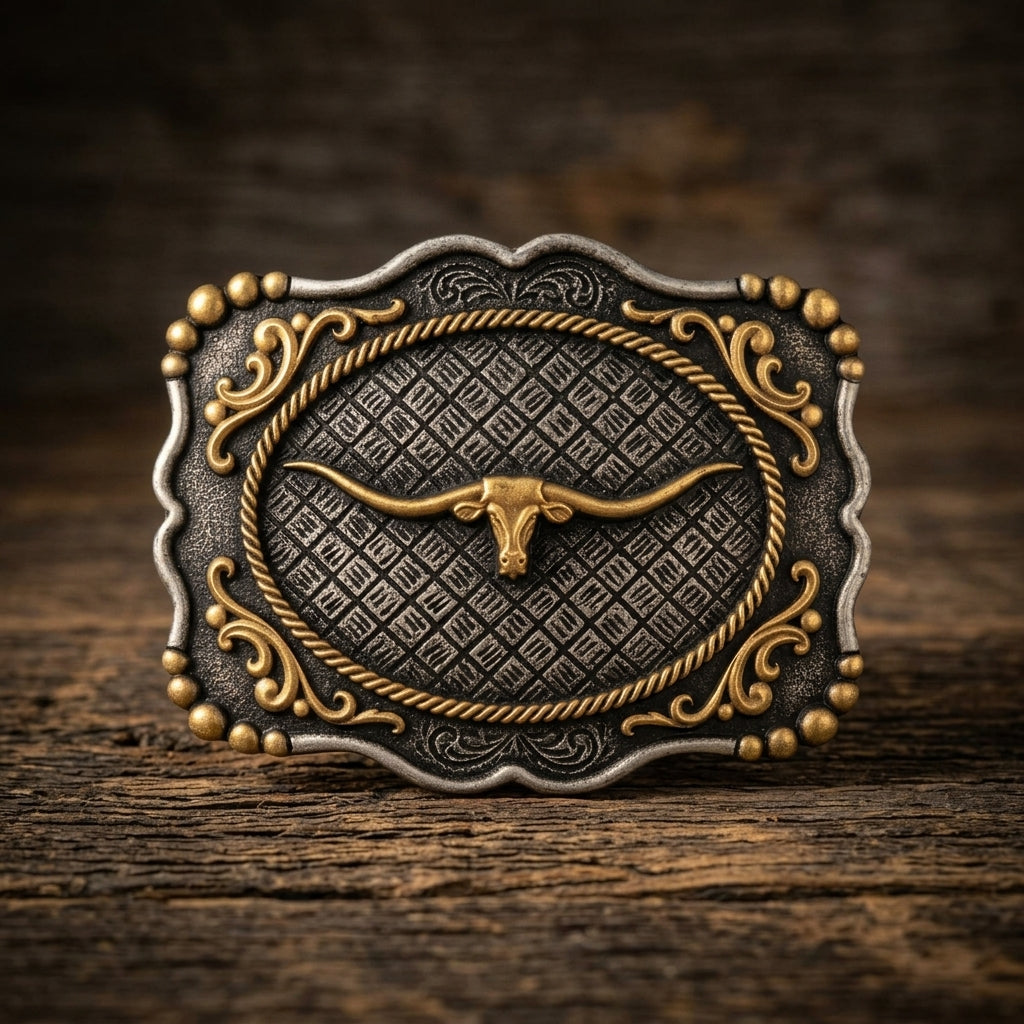Image of Framed Longhorn Attitude Buckle