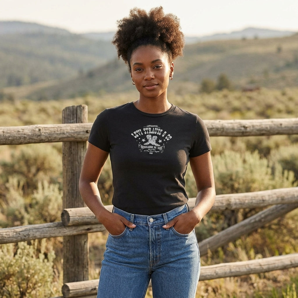 Image of Levi’s Graphic Rickie Metallic Boot T Shirt