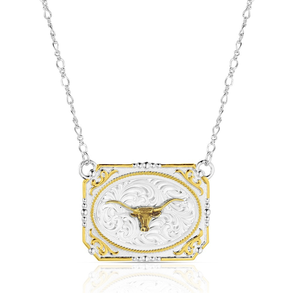 Image of Western longhorn buckle necklace — official product photo